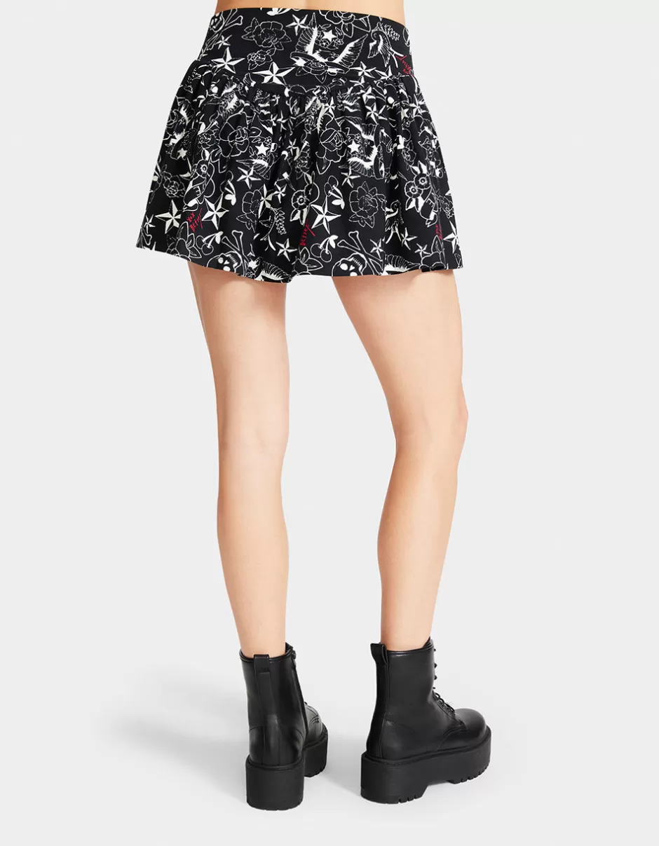 Women Betsey Johnson Clothing<Pretty In Punk Vintage Inspired Flounce Mini Skirt Nt
